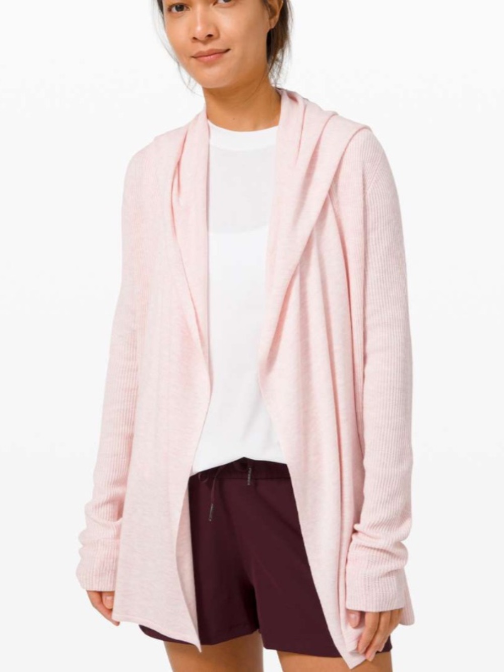 Lululemon Sundown Sweater Wrap Heathered Ballet Slipper Cashmere M/L $148